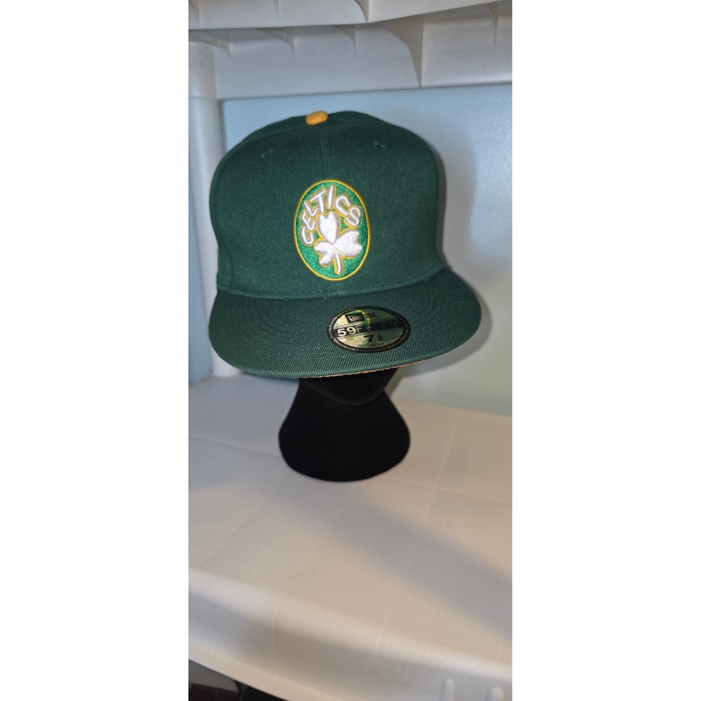 Boston Celtics New Era 59FIFTY Fitted Hat 7 3/8 Green Gold Hardwood Classics NBA
